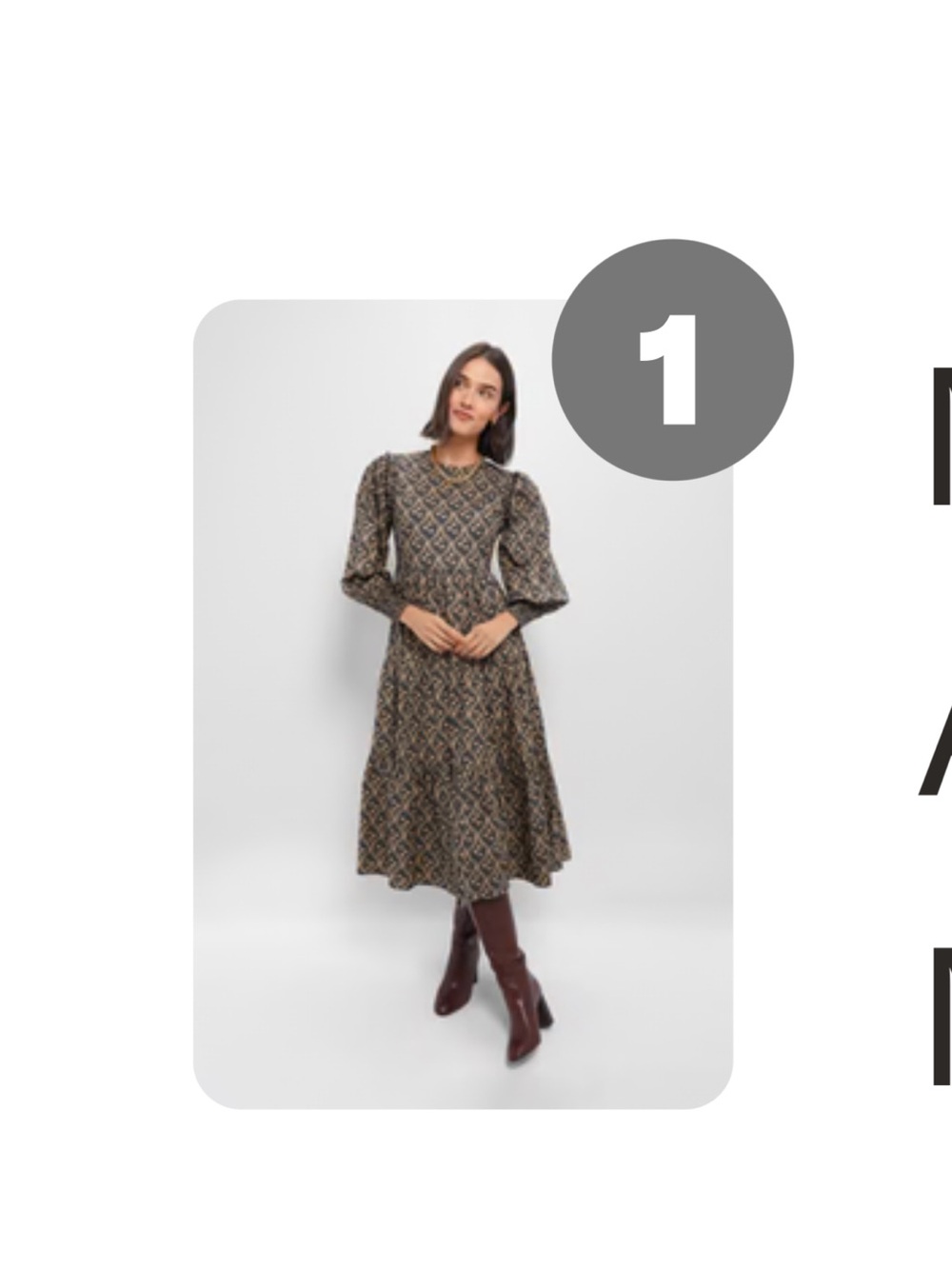 Tuckernuck Geometric Print Midi Dress in Black and Tan